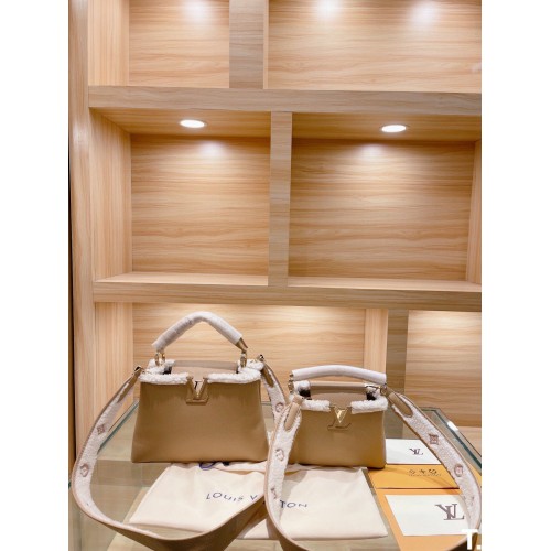 Louis Vuitton CAPUCINES BB MM Wolle M58608 Nude