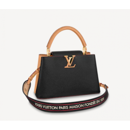 Louis Vuitton CAPUCINES MM M58608 Schwarz & Arizona Beige