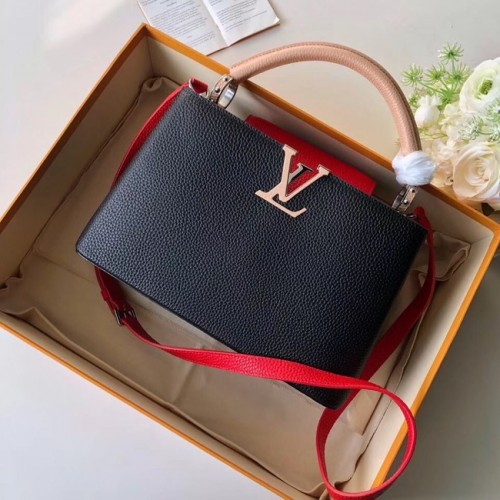 Louis Vuitton CAPUCINES PM M51814 schwarz&pink&rot