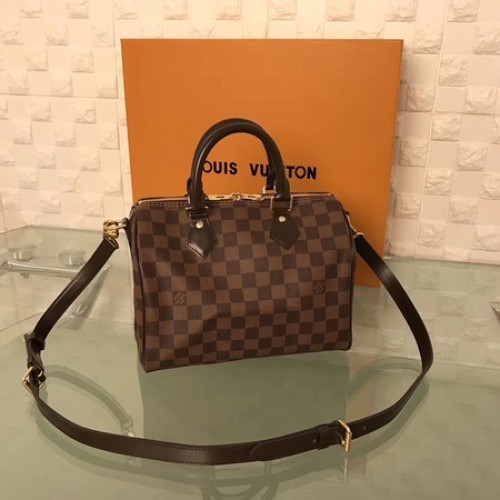 Louis Vuitton Damier Ebene Speedy 25 mit Schultergurt N41181
