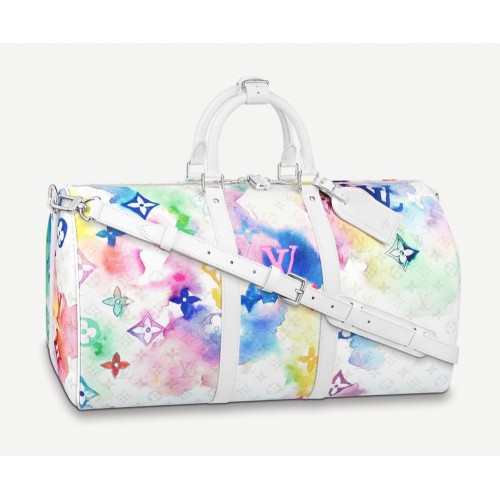 Louis Vuitton KEEPALL 50 BANDOULIERE M45758 Tinten- und Waschweiß