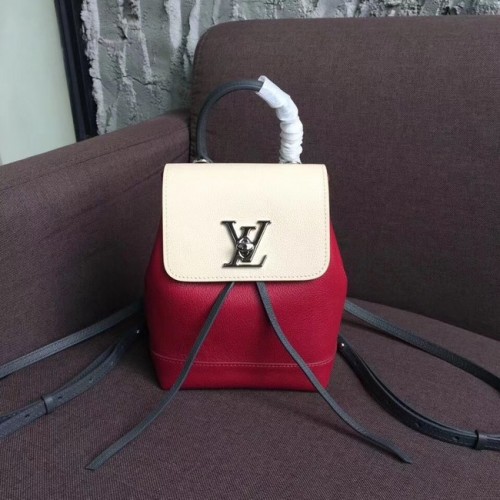 Louis Vuitton LOCKME RUCKSACK M52733 Lie De Vin Etain Creme