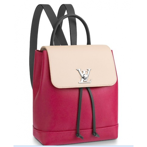 Louis Vuitton LOCKME RUCKSACK M52734 Lie De Vin Etain Creme