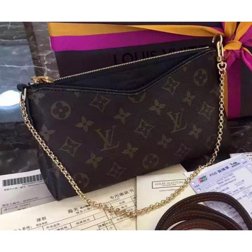 Louis Vuitton M41638 Schwarze PALLAS Clutch aus Monogramm-Segeltuch