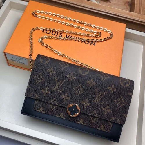 Louis Vuitton Monogram Canvas FLORE Kettengeldbörse M67404 schwarz