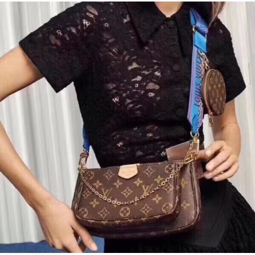 Louis Vuitton Monogram Canvas Original Leder M44823 blau