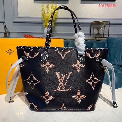 Louis Vuitton Monogram Canvas Original Leder NEVERFULL MM M44567 Schwarz