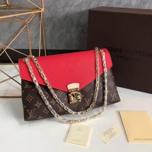 Louis Vuitton Monogram Canvas Pallas Chain Cerise M41201 Rot