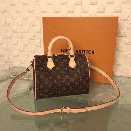 Louis Vuitton Monogram Canvas Speedy 25 mit Schulterriemen M40390