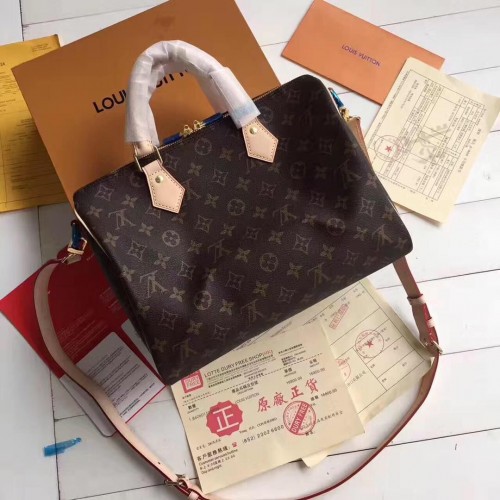 Louis Vuitton Monogram Canvas Speedy 30 mit Schultergurt M40391