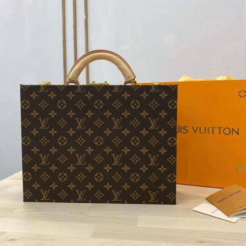 Louis Vuitton Monogram Canvas Schatzkiste Original Leder 40688 Braun