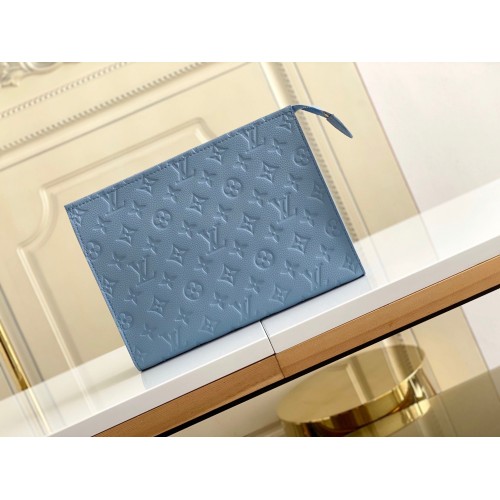 Louis Vuitton Monogram Eclipse POCHETTE Voyage M45665 Blau