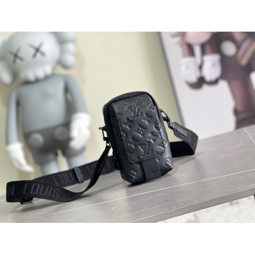 Louis Vuitton Monogram Empreinte Double Phone Pouch NM M81323 Schwarz