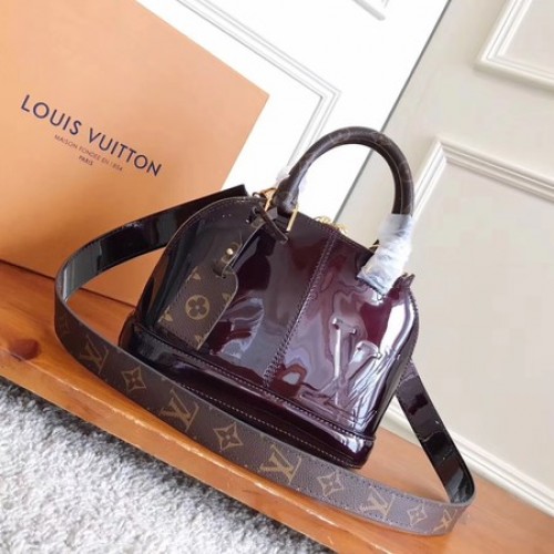 Louis Vuitton Monogram Vernis ALMA BB M54704 Braun