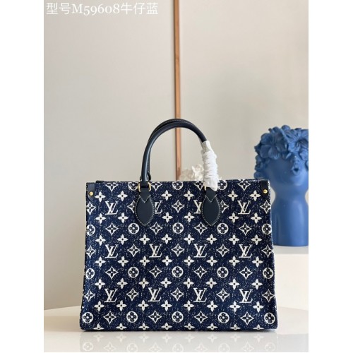 Louis Vuitton ONTHEGO Denim MM M59608 Marineblau