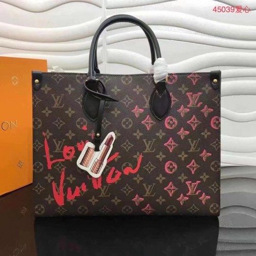Louis Vuitton Onthego mittelgroße Einkaufstasche M45039 schwarz