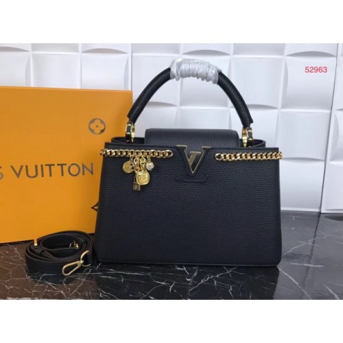 Louis Vuitton Original Leder CAPUCINES PM M52963 Schwarz