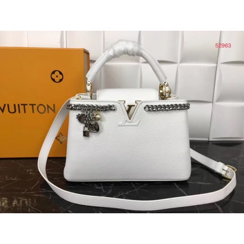 Louis Vuitton Original Leder CAPUCINES PM M52963 Weiß
