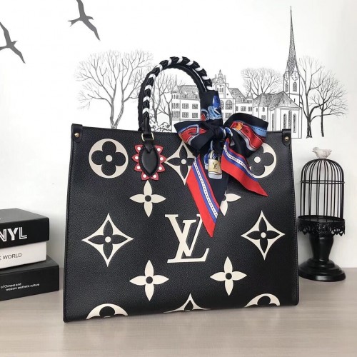 Louis Vuitton Original Leder Crafty ONTHEGO GM Tasche M45373 Schwarz