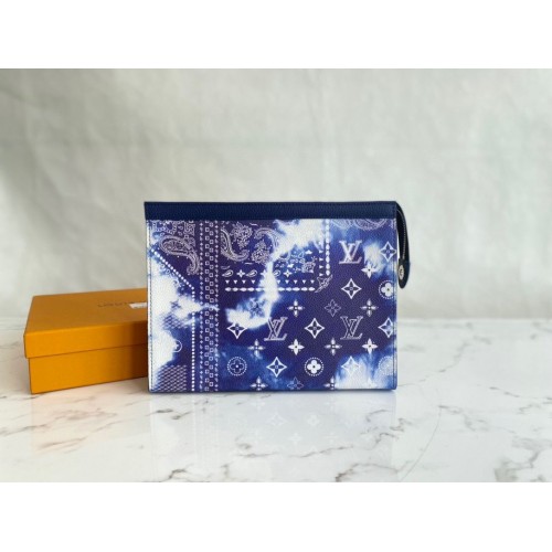 Louis Vuitton Original Leder POCHETTE VOYAGE M81442 Blau