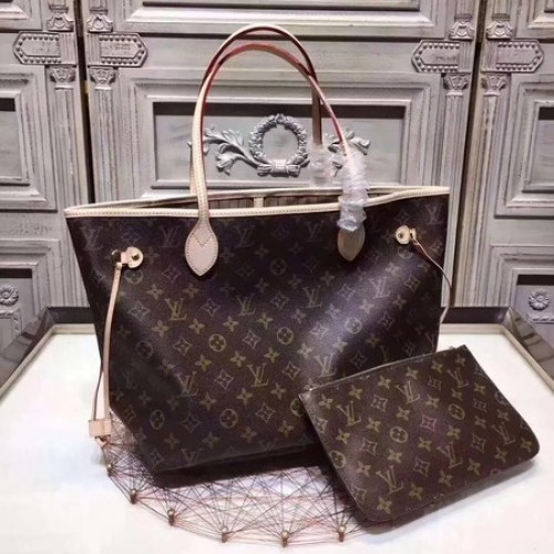 Louis Vuitton Original Monogram Canvas NEVERFULL 40156 Aprikose