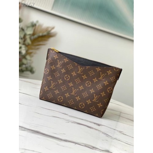 Louis Vuitton Original Monogram Canvas Clutch mit Reißverschluss M64125 schwarz