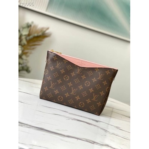 Louis Vuitton Original Monogram Canvas Clutch mit Reißverschluss M64125 rosa