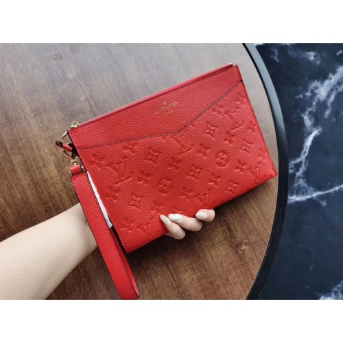 Louis Vuitton Original Monogram Empreinte Clutch MELANIE M68705 rot
