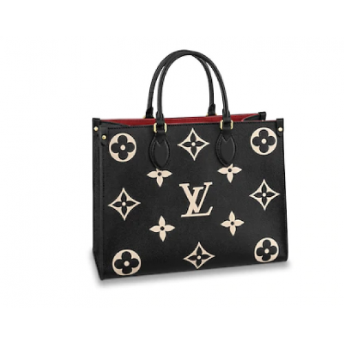 Louis Vuitton Original Onthego mittelgroße Einkaufstasche M45495 schwarz