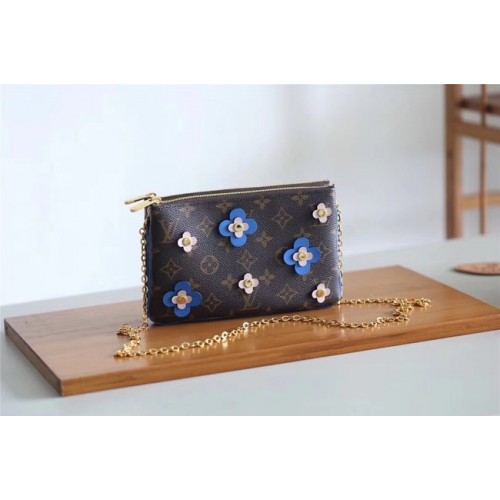 Louis Vuitton Original POCHETTE DOPPELTER REISSVERSCHLUSS M63905 blau