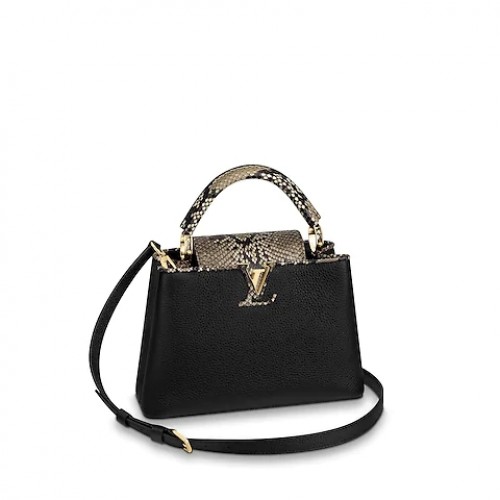 Louis Vuitton Original Taurillon Leder CAPUCINES BB M95509 schwarz