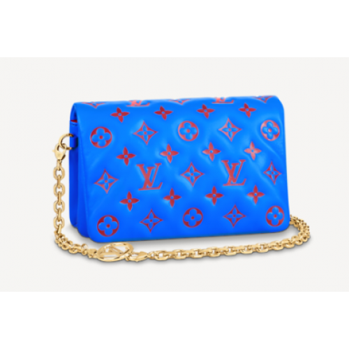 Louis Vuitton POCHETTE CUSHION M80743 Blau Rot