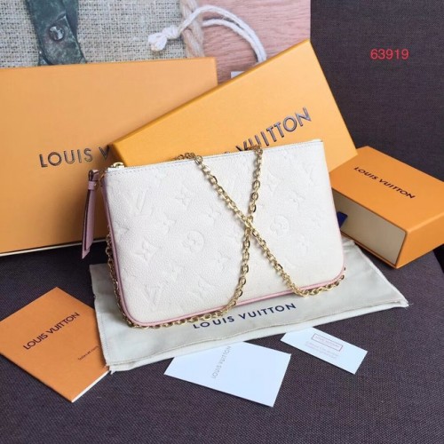 Louis Vuitton POCHETTE DOPPELTER REISSVERSCHLUSS M63919 weiß