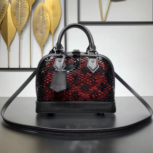 Louis Vuitton Lackkalbsleder Alma MM M20585 Schwarz&Rot