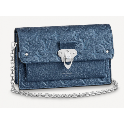 Louis Vuitton VAVIN CHAIN WALLET M59077 Navy Perlmutt
