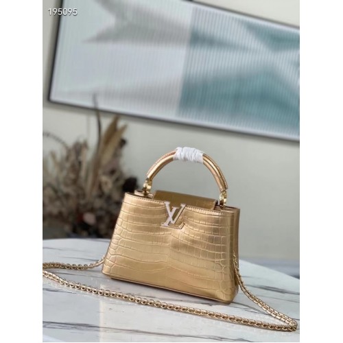 Louis Vuitton Krokodilleder CAPUCINES BB M48865 Gold