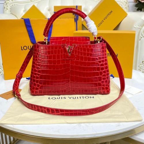 Louis Vuitton Krokodilleder CAPUCINES M48866 rot
