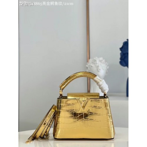 Louis Vuitton Krokodilleder CAPUCINES MINI M48865 Gold