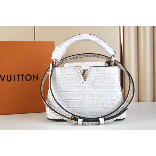 Louis Vuitton Krokodilleder CAPUCINES MINI M48865 hellgrau