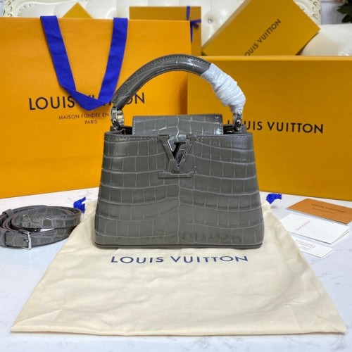Louis Vuitton Krokodilleder CAPUCINES MINI M81190 dunkelgrau
