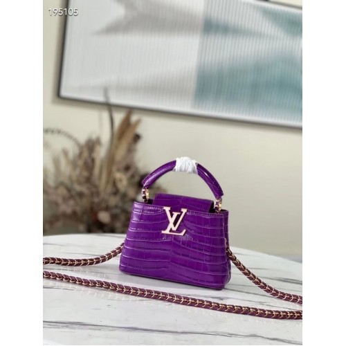 Louis Vuitton Krokodilleder CAPUCINES MINI M81190 lila