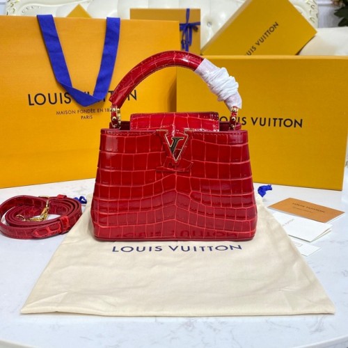 Louis Vuitton Krokodilleder CAPUCINES MINI M81190 rot