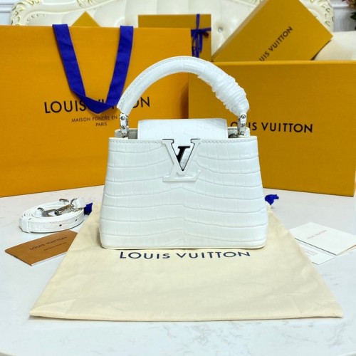 Louis Vuitton Krokodilleder CAPUCINES MINI M81190 weiß
