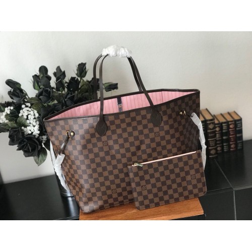 Louis Vuitton Original Damier Ebene Canvas Neverfull GM N51106 Rot