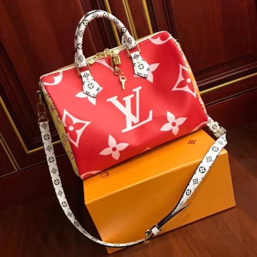 Original Louis Vuitton SPEEDY 30 BANDOULIERE M40391 rot