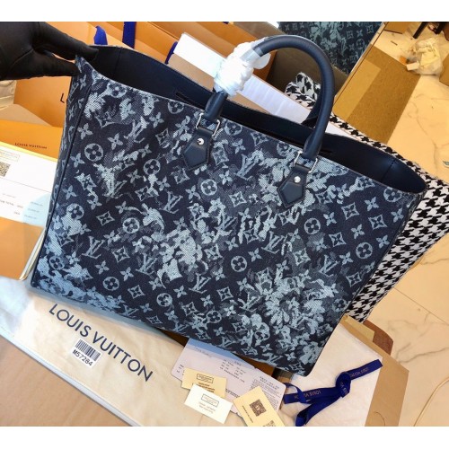 Louis Vuitton Monogram Pastel Nior Grand Sac Jeanstasche M57284 Schwarz