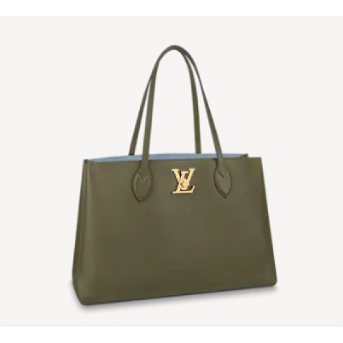 Original Louis Vuitton LOCKME SHOPPER M57345 Khaki Grün