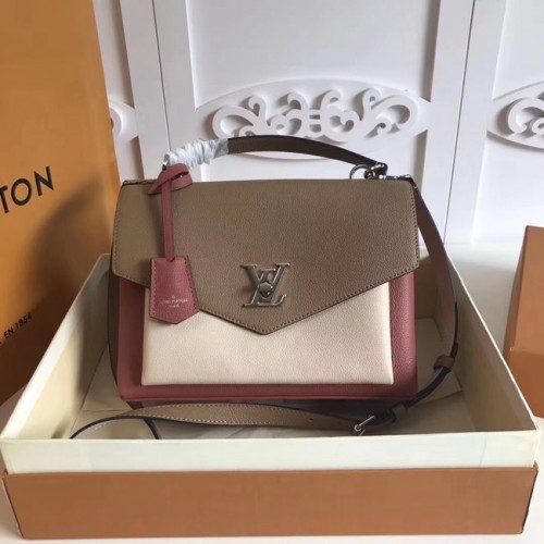Original Louis Vuitton MY LOCKME M54849 Galet & weiß