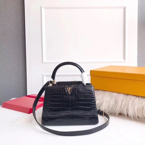 Louis Vuitton Original Krokodil CAPUCINES PM M94587 schwarz
