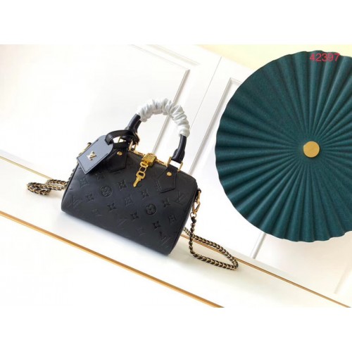 Louis vuitton original leder SPEEDY 20 Monogram Empreinte mini m42397 schwarz